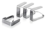 Tescoma 420812 Clip Fermatovaglia 4 Pezzi, Acciaio Inossidabile, Grigio, 4,5 x 7 cm, linea Presto