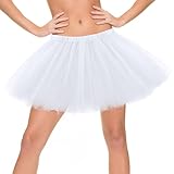 Molain Arcobaleno Danza Gonna Vestiti Costume Bottoms Set di Ragazza Donne Adulto A Strati Tulle Abito Abiti Balletto Tutina Compleanno San Valentino Natale 5 Strati Bianchi per Adulti Taglia Unica