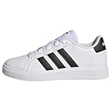 adidas Grand Court Lifestyle Tennis Lace-up Shoes, Sneaker Unisex - Bambini e ragazzi, Ftwr White Core Black Core Black, 38 2/3 EU
