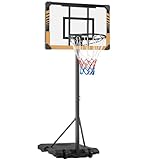 Yaheetech Canestro Basket Esterno Interno Camera Portatile con Colonna Tabellone Canestro Altezza Regolabile 216 246 cm