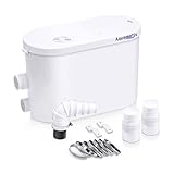 Aquamatix Silencio 2 Pompa Sanitaria 400W Trituratore Pompa Maceratore Pompa Doccia 135L/min 2 ingressi per doccia e lavandino Distanza di pompaggio verticale di 10,5 m con filtro a carbone