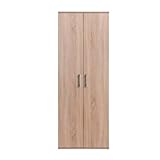 AVANTI TRENDSTORE - Montanaro - Armadio multiuso portascope a 2 ante a battente in legno laminato con 1 ripiano e sotto vano per scope e altri 3 ripiani. Dimensioni LAP ca. 60x180x34cm