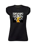 Social Crazy T-Shirt Donna Cotone Fiammato Scollo Ampio a Taglio Vivo - Incantevole C - Divertente Humor Made in Italy (L, Nera)