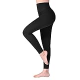 SINOPHANT Leggins Vita Alta Donna, Leggings Donna Fitness Pantaloni Yoga Controllo della Pancia Opaco Elastici Morbido per Sportivi o Casual,S-M,Nero