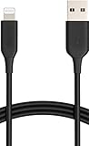 Amazon Basics - Cavo di ricarica da USB-A a Lightning, certificato MFi, per iPhone, nero, 1.8 m