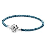 Pandora 598951C01-S2 bracciale moments in pelle turchese