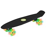 EVO Penny Board illuminato da 50 cm, skateboard per principianti o professionisti, skateboard con ruote illuminate per bambini e adolescenti, tavola completa Mini Cruiser, adatto a tutti i 3 anni in