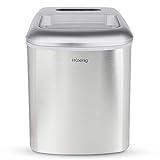 H.Koenig Ice Maker KB20, 12 kg in 24 ore, 2 dimensioni di cubetti di ghiaccio, autopulente, portatile, silenzioso 2,1 l, cubetti di ghiaccio pronti in 6 minuti, paletta per ghiaccio