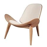 Hans Wegner - Sedia a tre gambe in legno compensato di frassino, in finta pelle, colore: bianco