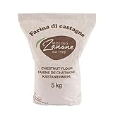 Molino Zanone Farina Di Castagne Senza Glutine Sfarinata Impalpabile Di Colore Bianco Ottenuta Dalla Macinazione Della Castagna Secca Ideale Per Svariate Preparazioni In Cucina, 5 kg