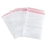Carehabi 100 sacchetti con zip, sacchetto con zip richiudibili, trasparente con cerniera, sacchetto di plastica con zip, sacchetto di plastica trasparente, sacchetti trasparenti (8 x 12)