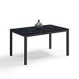 REDÒKASA Tavolo allungabile 110 + 40 cm per sala da pranzo modello GIOTTO con top in melaminico e gambe quadrate (110X70, PIETRA NERA)