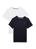 Tommy Hilfiger T-shirt Bambino Confezione da 2 Maniche Corte Scollo Rotondo, Blu (Desert Sky/White), 14-16 Anni