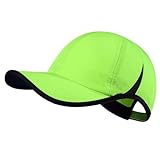 GADIEMKENSD Performance Run Hat Summer Cooling Hats for Womens Mens Golf Hat Breathable Adjustable Plain Dad cap Sun Protection for Tennis Hiking Workout Gym Hunting Outdoor Fluorescent Green