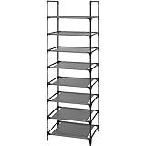 edihome, Scarpiera Salvaspazio Slim, 8 Livelli, (46 X 27 X 141 cm), Organizzatore di scarpe, Portascarpe stretto e alto, in plastica, verticale, verticale, Show Rack (8 Livelli)