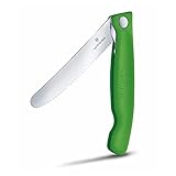 Victorinox Swiss Classic, coltello da verdura pieghevole con lama in acciaio inox e manico in plastica, verde