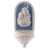 Holyart Acquasantiera Madonna con Bambino 18 cm Ceramica Deruta