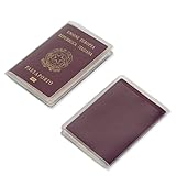 Custodie Passaporto Trasparente, 2 pezzi, in Robusto PVC, con Tasca nel Retro - Made in Italy