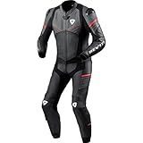 REV IT! Revit Beta Tuta in pelle da moto a 2 pezzi (Black/Anthracite/Red,54)