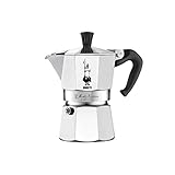 Bialetti Caffettiera Moka Express 2 Tazze, Manico anti scottatura, Non adatta a induzione, (90 ml), Alluminio