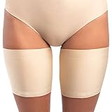 looksy - Fascia elastica per coscia, unisex, anti-sfregamento, elasticizzata, per evitare sfregamenti sulle cosce, in silicone antiscivolo, Beige Chiaro, S