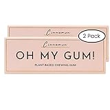 OH MY GUM! Gomma da masticare naturale alla cannella, confezione da 2 (10 pezzi/confezione) | Gomma da masticare 100% a base vegetale senza aspartame | Premiata gomma da masticare senza zucchero e