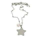 Collana lunga con ciondolo stella e pietra di quarzo rosa