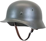 REHOOF Elmetto Tedesco in Acciaio WW2 M35, WW II Casco di Sicurezza Ad Alta Resistenza in Acciaio Tattico Militare Casco Tattico per Dimensioni della Testa 56~60 cm