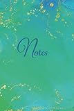 Blue Green Gold Notebook 6x9 150 pages- Glossy