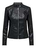 ONLY Jdyemily Faux Leather Jacket Otw Noos Giacca in Ecopelle, Nero, XS Donna