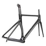 Telaio Bici Da Corsa Forcella In Carbonio EPS Freno C Telaio Bicicletta Telaio Pneumatico Breaking Wind 46/48/50/52/56cm BB86 Sgancio Rapido 100/130mm, Per Ruote 700C ( Color : Black , Size : 52CM )