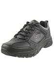 Skechers Oak Canyon Redwick Uomo Formatori, Black Leather Synthetic Textile Black Trim, 42 EU