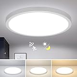 Combuh Plafoniera LED Soffitto con Sensore di Movimento Radar, 28W 2800LM Rotonda Plafoniere con Sensore Crepuscolare, 3000K/4000K/6000K Ø30CM Lampada da Soffitto Moderna per Corridoi Scale Garage