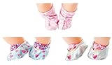 Simba New Born 105560017 - Set di 3 paia di scarpe per bambole, scarpe in tessuto, per bambole da 30 a 43 cm, ballerine, stivali, dai 3 anni in su