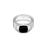 BOSS Jewelry Anello da Uomo Collezione ODELL in Acciaio Inox Con Onice Nero, 1580652S