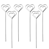 Memo Clip, 6 Pcs Metallo Portafoto Supporto, Portacarte a Forma di Cuore, Clip in Metallo Artigianale Fai-da-te, per Matrimonio, Compleanno, Decorazione Torta (Argento)