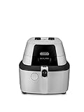 De Longhi FH2133.W IDEALFRY Friggitrice ad Aria Calda, Capacità 1Kg, Frittura Leggera e Sana, Pannello di Controllo Manuale, Vasca Removibile da 3,9L Pratico Coperchio e Timer Regolabile, Bianco