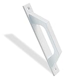 Amig - Maniglia per Porta Scorrevole | Realizzato in alluminio | Piatto Rettangolare | Porte di passaggio o scorrevoli | 198x25x40 mm | Include viti | Bianco