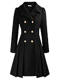 GRACE KARIN Cappotto da donna Giacca invernale in lana Risvolto altalena Cappotto in lana caldo Cappotto trench lungo Manter L