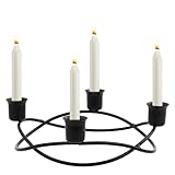 Cozlly Portacandele Candelabro in Metallo, Portacandele Nero Moderno con 4 Supporti, Candelabri Moderni da Tavolo, Portacandele da Tavolo per la Decorazione Domestica Decorazioni Tavolo Matrimonio