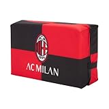 AC Milan Cuscino A Libro da Stadio A Scacchi, Unisex Adulto, Rosso, Nero, Taglia Unica