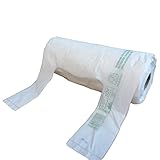 MAQA 200 pz Rotolo di buste biodegradabili 22+6.5+6.5x50 cm con manici, buste shopper compostabili, sacchetti bio per rifiuti organici