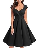 Bbonlinedress Women s Vintage 1950s cap Sleeve Rockabilly Cocktail Dress Multi-Colored Black 3XL