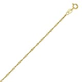 PRINS JEWELS Collana Singapore in oro giallo 18 carati/750, unisex, 1 mm. Lunghezza a scelta, Metallo, Nessuna pietra preziosa