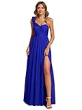 Ever-Pretty Abito Dmigella Donna Linea ad A Abiti Lunghi Donna da Cerimonia Blu Zaffiro 48