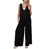 Litthing Salopette Baggy Donna Pantaloni Tuta Gamba Allentata Con Tasche Jumpsuit Taglie Forti Casual Pantaloni Estiva Donna Senza Maniche Spallacci Larghi Oversize Elegante Salopette Premaman