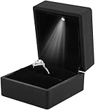 Contenitore di regalo di gioielli con luce a LED, collana bracciale anelli ciondolo display custodia di stoccaggio per la proposta di nozze fidanzamento (Squillare)
