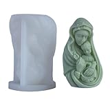 Stampi in silicone per candele profumate, stampi fai da te per realizzare candele, stampi in ceramica e gesso, madonna e bambino