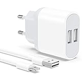 Caricatore for iPhone, Caricabatterie con 2M Cavo per iPhone 8 7 6 6S X XS 11 12 13 14 Pro Max Plus, iPad, 2-Pack Carica Batteria 2.1A 5V USB Presa Spina Alimentatore Charger Caricabatteria Nisiyama