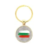 Portachiavi Vetro - Bandiera Bulgaria, Oro